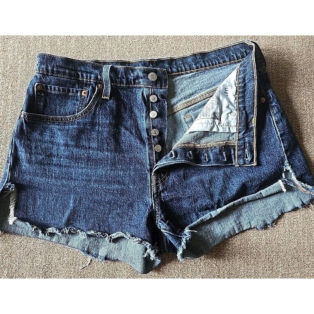 Levi's 501 XX Cutoff Jeans Shorts Women’s Size 33 Blue Distressed